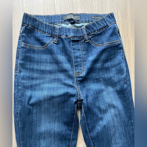 Judy Blue Mid Rise Skinny Pull On Jeans Dark Blue Denim Wash Size 5 / 27 - Picture 3 of 5
